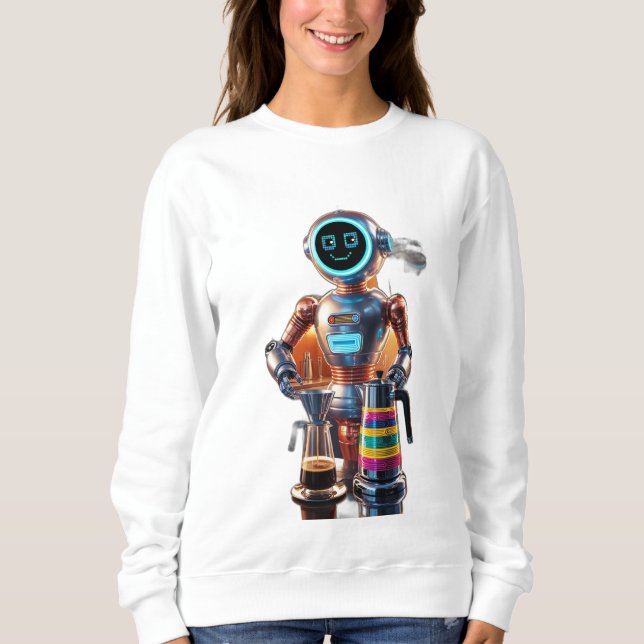 Futuristic retro robot sweatshirt (Front)