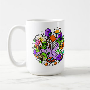 Futuristic Ride: Psychedelic Car Journey Coffee Mug