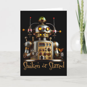 Futuristic Robot Bartender "Shaken or Stirred" Card
