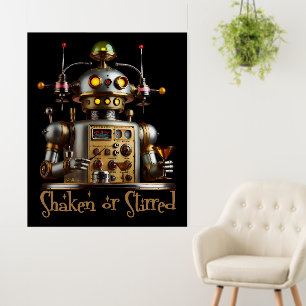 Futuristic Robot Bartender "Shaken or Stirred" Foam Board
