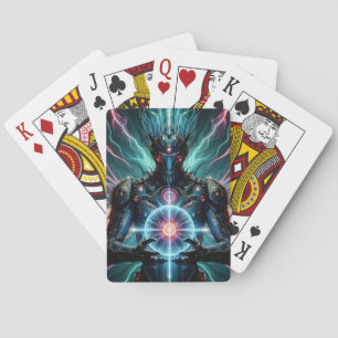 Futuristic Robot Cosmic Core Cyberpunk Poker Cards