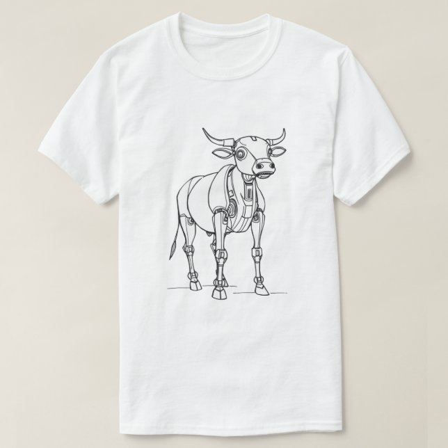 Futuristic Robot Cow T-Shirt (Design Front)