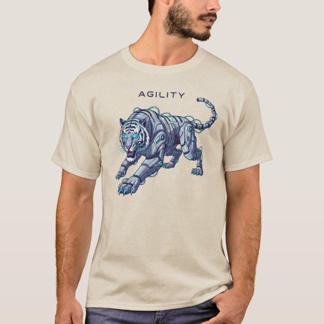 Futuristic Robotic Tiger T-Shirt (Front)