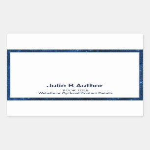 Futuristic Sci Fi Blue Border Author Book Plate