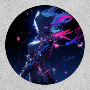 Futuristic Sci-Fi Cyber Warrior Anime Girl Patch