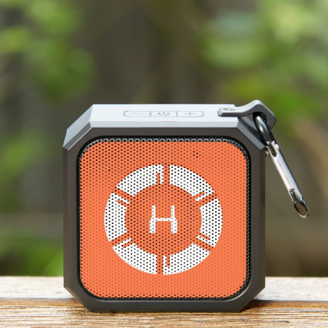 Futuristic SciFi Circle With Custom Monogram Coral Bluetooth Speaker (Insitu(Outdoor))