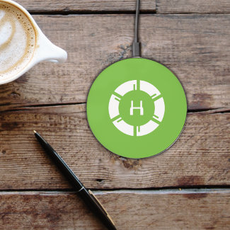 Futuristic SciFi Circle With Custom Monogram Green