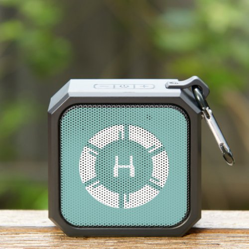 Futuristic SciFi Circle With Custom Monogram Mint Bluetooth Speaker