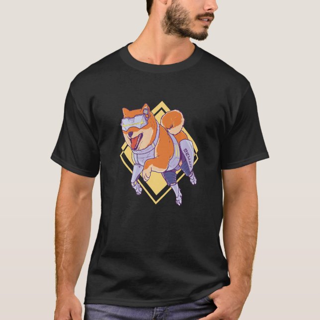 Futuristic Shiba Dog Inu Doge T-Shirt (Front)
