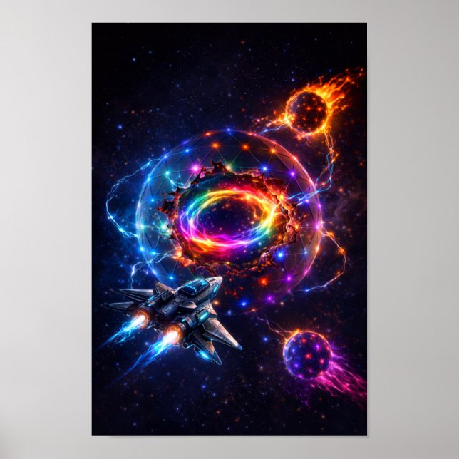 Futuristic Space Portal with Sci-Fi Spaceship – Co Poster (Front)