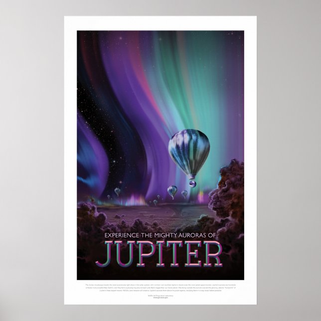 Futuristic Space Poster – Balloons on Jupiter (Front)