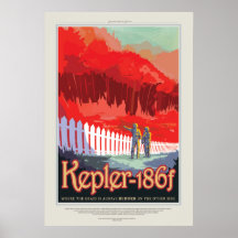 Futuristic Space Poster – Planet Kepler 186f