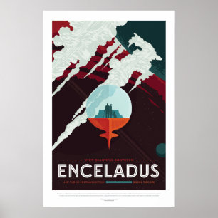 Futuristic Space Poster – Saturn’s Moon Encela