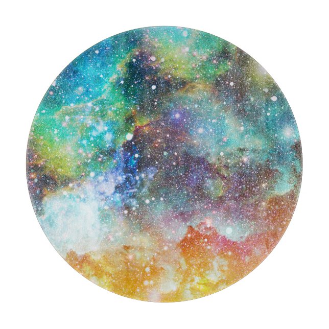 Futuristic space, starry nebula background. cutting board (Front)