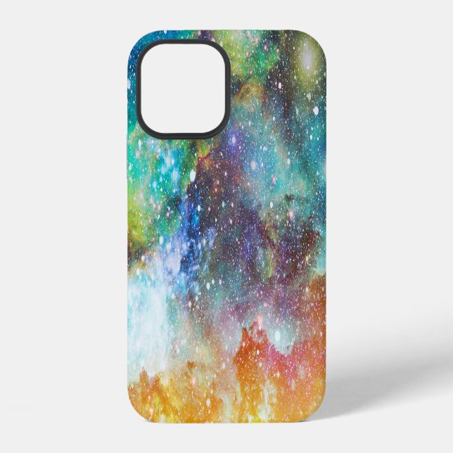 Futuristic space, starry nebula background. iphone case (Back)