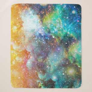 Futuristic space, starry nebula background. sherpa blanket