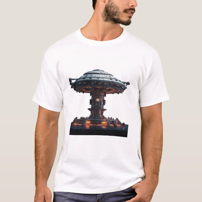 Futuristic Space Station  T-Shirt (Front)