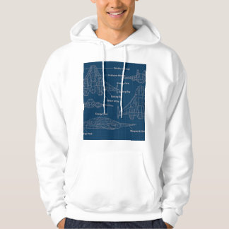 "Futuristic Spacecraft Blueprint Art" Hoodie