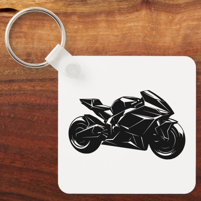 Futuristic Sport Motorcycle Design Keychain (Front)