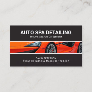 Futuristic Sports Car Detailing Auto Car Wash Business Card