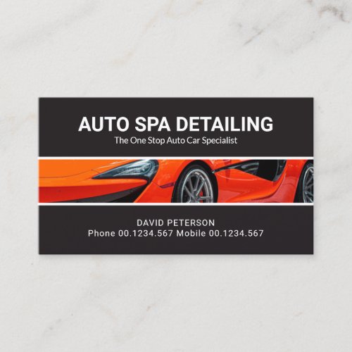 Futuristic Sports Car Detailing Auto Car Wash Business Card