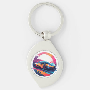 Futuristic Sports Car Keychain