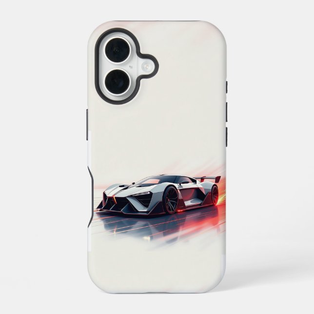 Futuristic Sports Car – Sleek AI-Generated Design  iPhone Case (Back)