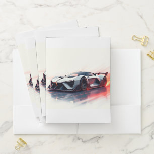 Futuristic Sports Car – Sleek AI-Generated Design Pocket Folder