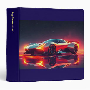 Futuristic sports supercar 3 ring binder