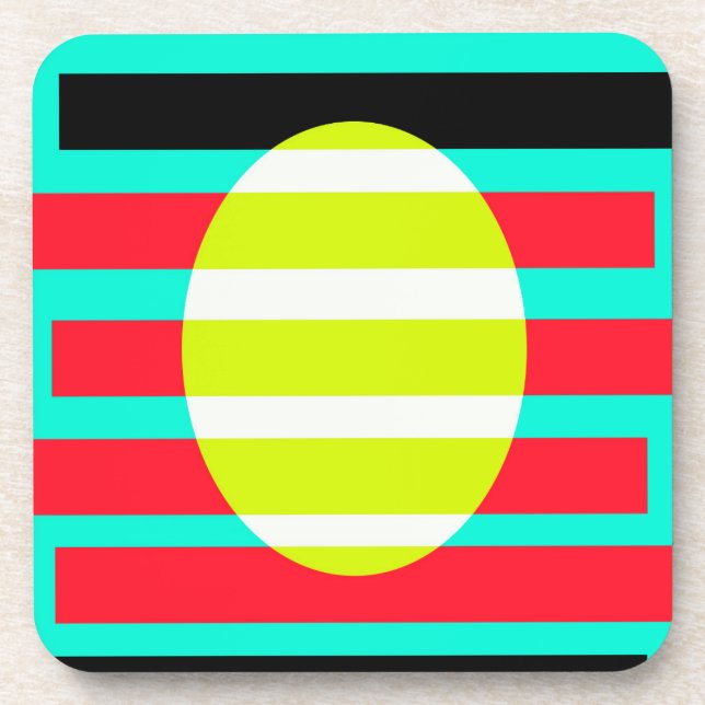 Futuristic sunset beverage coaster (Front)