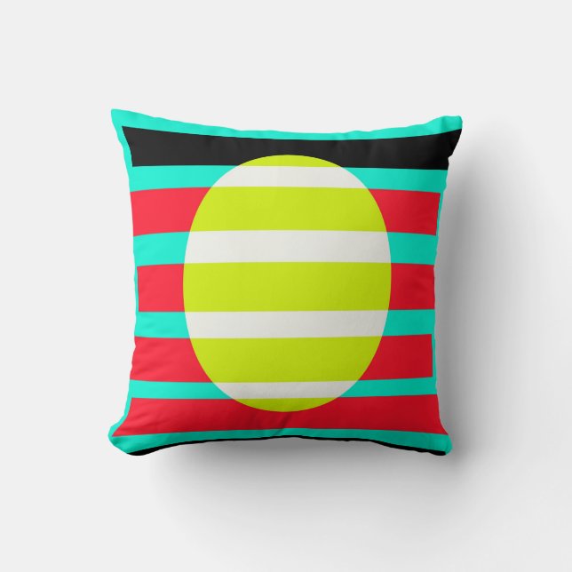Futuristic sunset throw pillow (Front)
