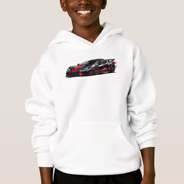 Futuristic Supercar Kids Hoodie (Front)
