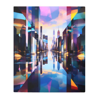 Futuristic Symmetrical Cityscape.MasterBedroom Art