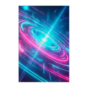 Futuristic Synthwave Black Hole Gaming Room Acrylic Print