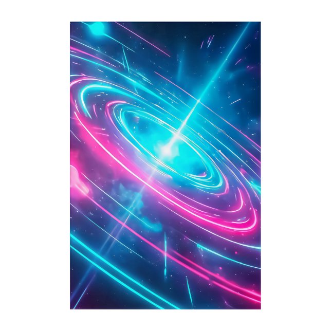 Futuristic Synthwave Black Hole Gaming Room Acrylic Print (Front)