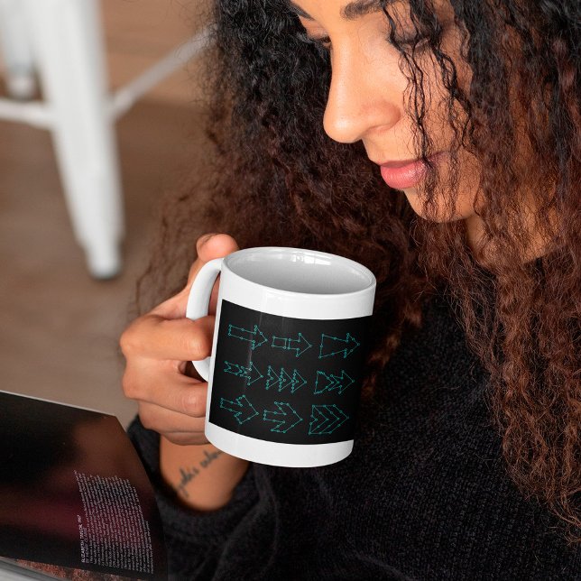 Futuristic Tech Arrow Circuit Design Coffee Mug (Creator Uploaded)