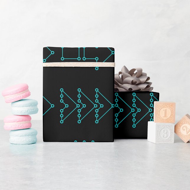 Futuristic Tech Arrow Circuit Design Wrapping Paper (Creator Uploaded)
