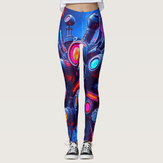 Futuristic Tech Orb Leggings | Neon Cyberpunk Vibe