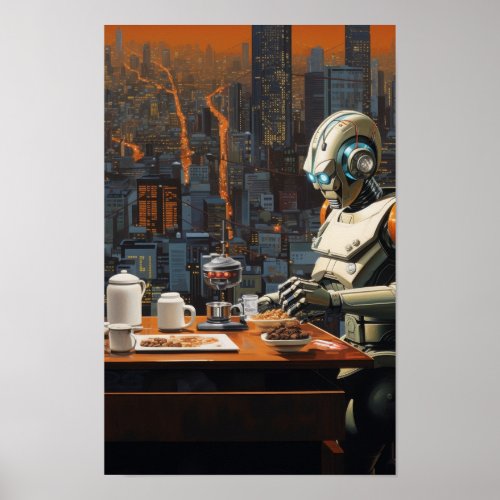 Futuristic Terracotta Warrior Poster