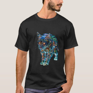 Futuristic Transparent Cat – Shallow Depth T-Shirt