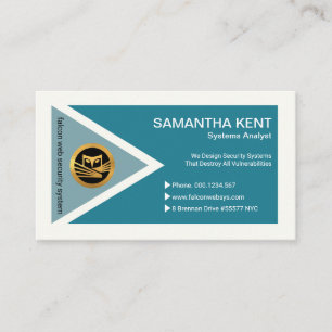 Futuristic Triangle Polygon Stylish Cyan Systems Business Card