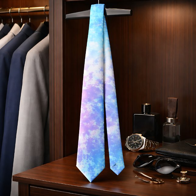 Futuristic Vaporwave Pastel Galaxy Grid Neck Tie (Creator Uploaded)