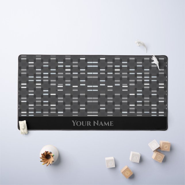Futuristic white gray black rectangle shapes desk mat (Kids Table)