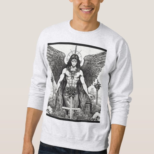 "Futuristic Wing Tattoo Art Tee" Sweatshirt (Front)