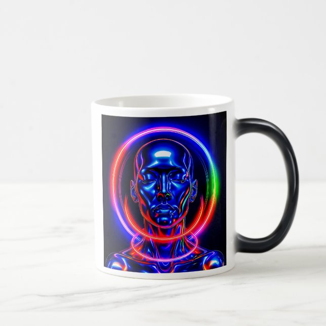 Futuristic zen portrait color morph mug  (Right)