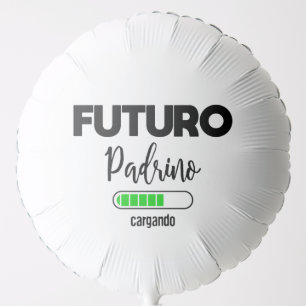 Futuro padrino cargando balloon
