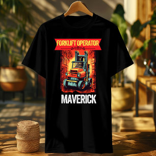 fuuny forklift certified operator driver maverick T-Shirt