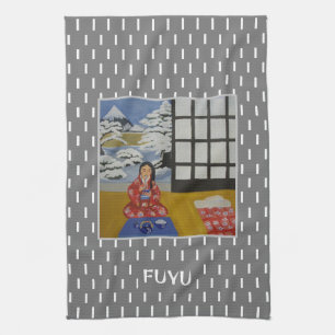 Fuyu Japanese Winter season Art Kitchen Towel