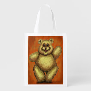 Fuzzy Bear Grocery Bag