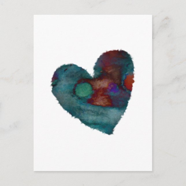 Fuzzy Blue Heart Postcard (Front)